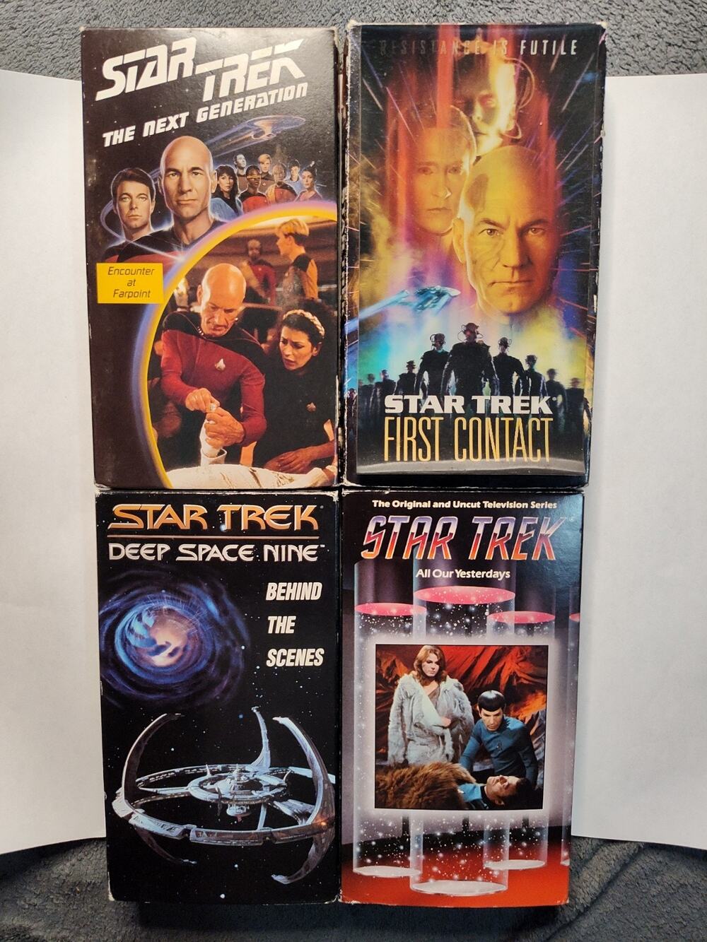 Star Trek VHS Lot of 4 Tapes First Contact Holographic Cover